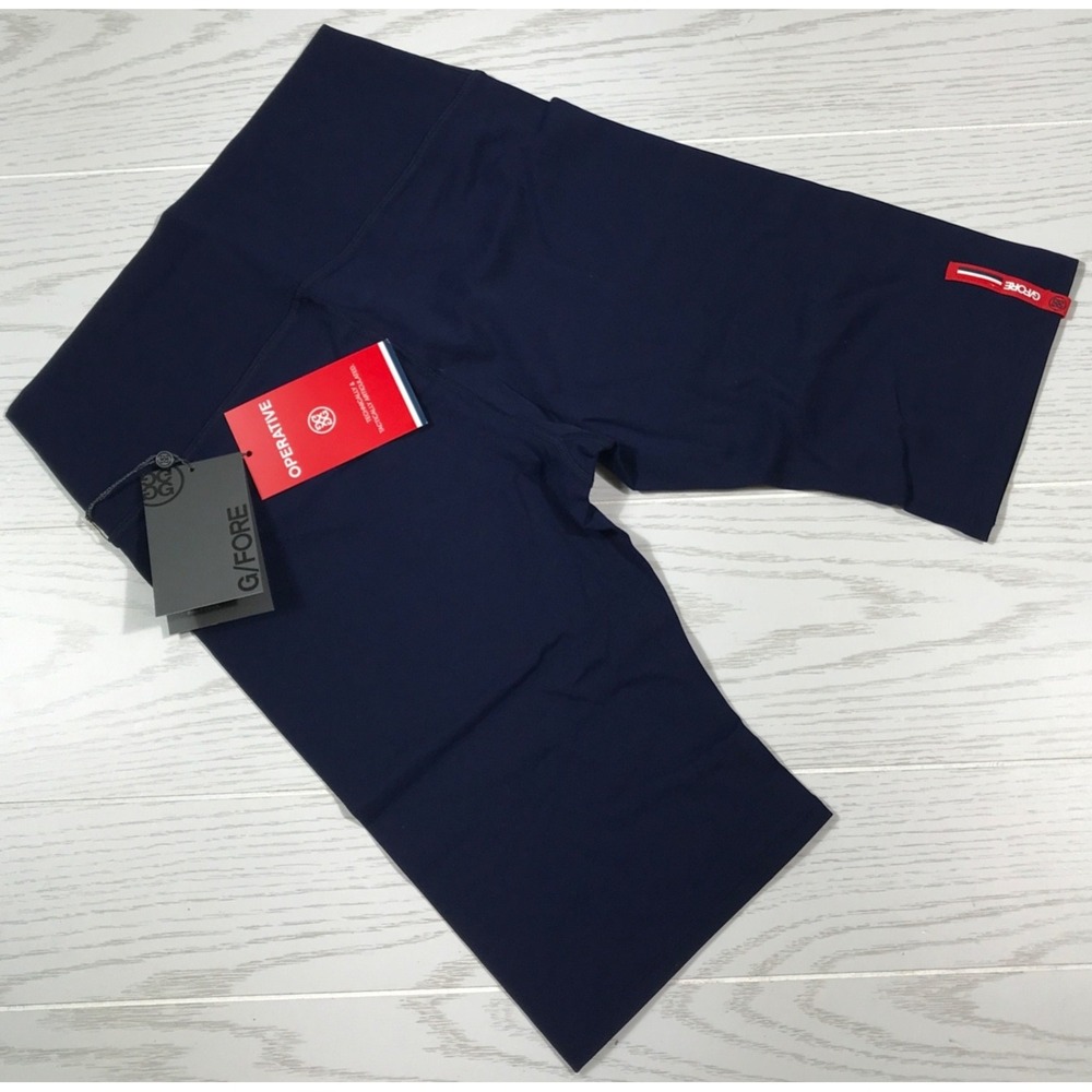 G/Fore Compression Shorts Women Medium Navy Blue Operative Bike Pull On New $115